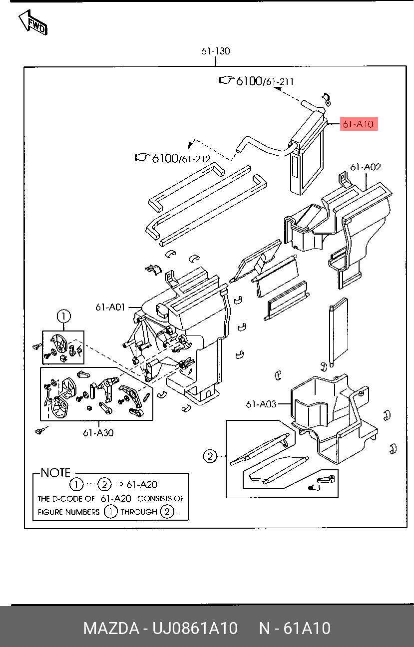 UJ0861A10 MAZDA Радиатор отопителя