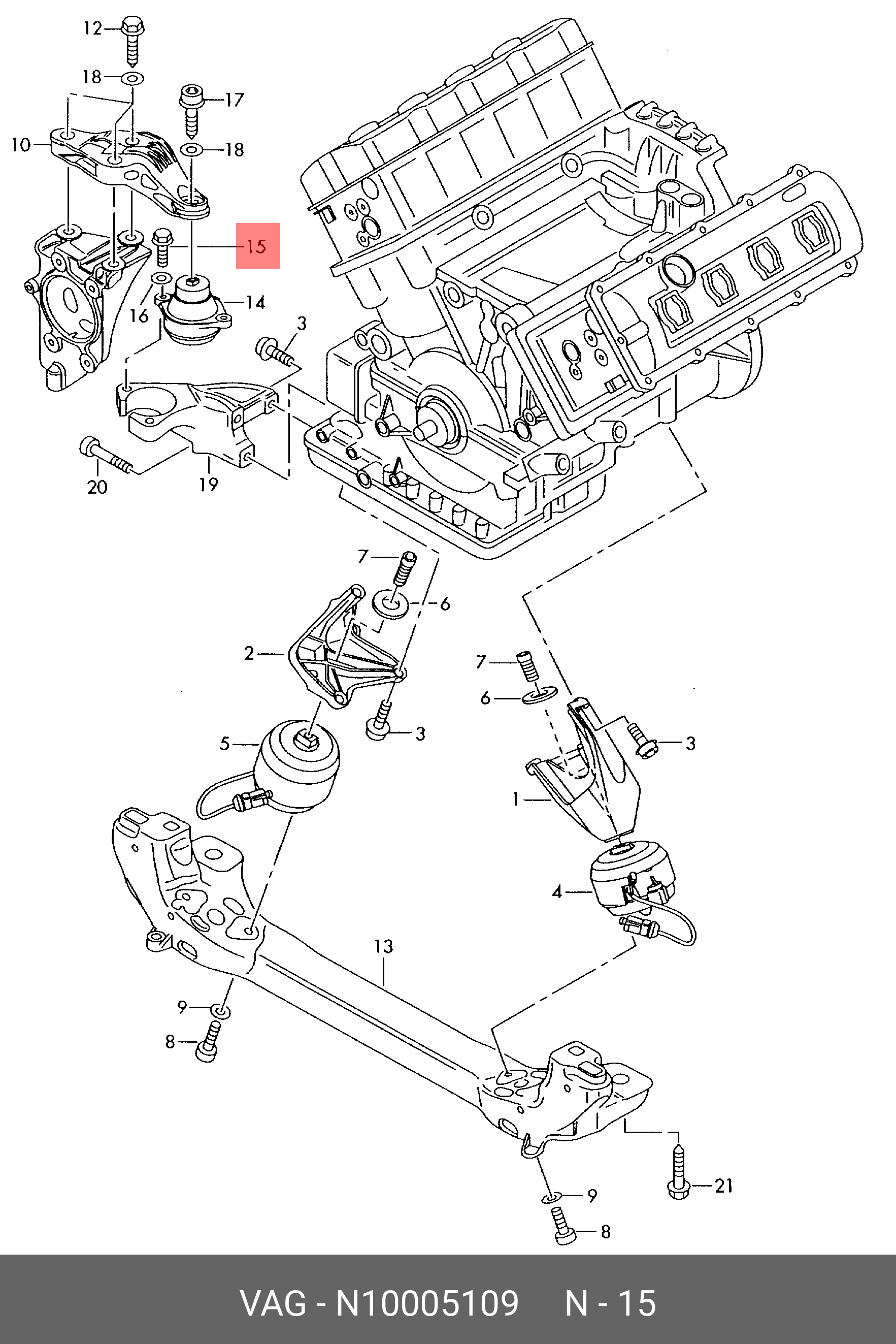 N10005109 VAG Болт с шестигр. гол. (комби)