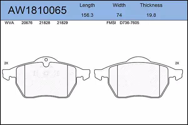 AW1810065 AYWIPARTS Колодки тормозные передние
