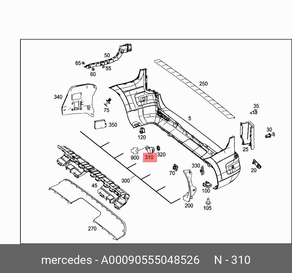 A00090555048526 MERCEDES-BENZ ДАТЧИК АССИСТЕНТА ПАРКОВОЧНОГО