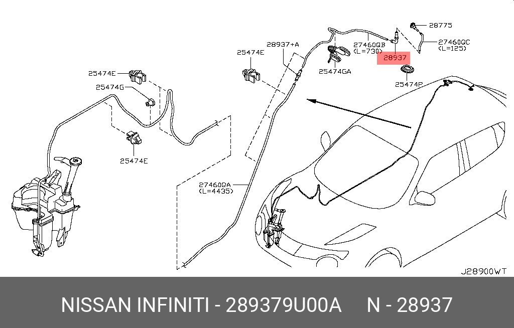 289379U00A NISSAN ПЕРЕХОДНИК ФОРСУНКИ ОМЫВАТЕЛЯ
