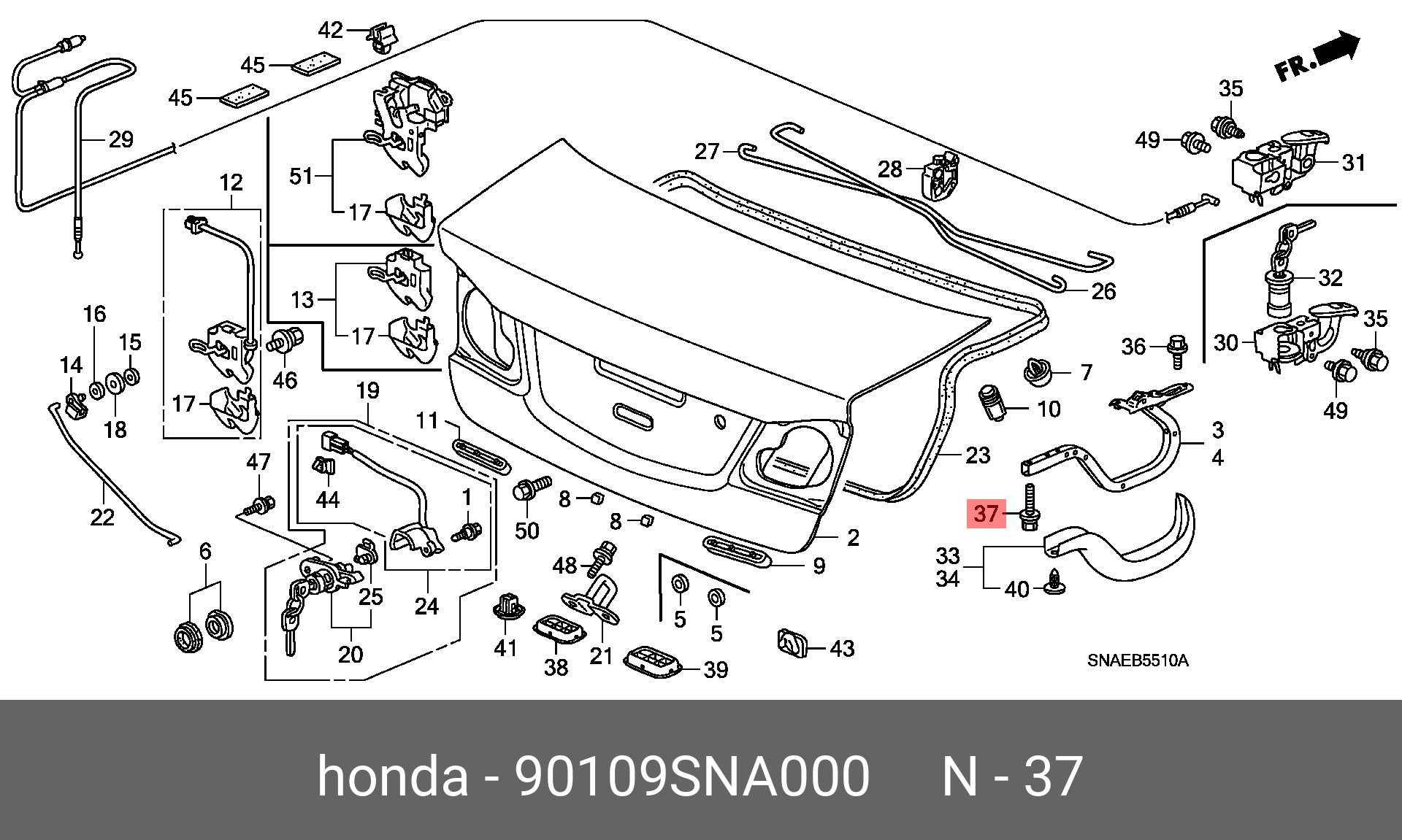90109SNA000 HONDA Болт