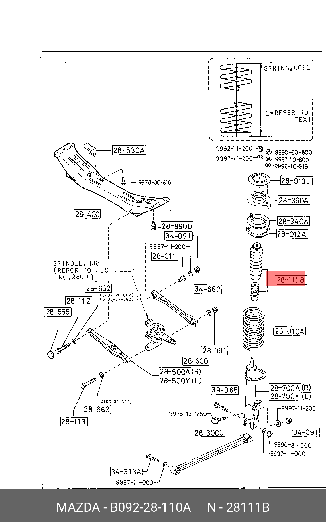 B09228110A MAZDA пыльн.аморт.зад. Mazda 323 BF 84-89
