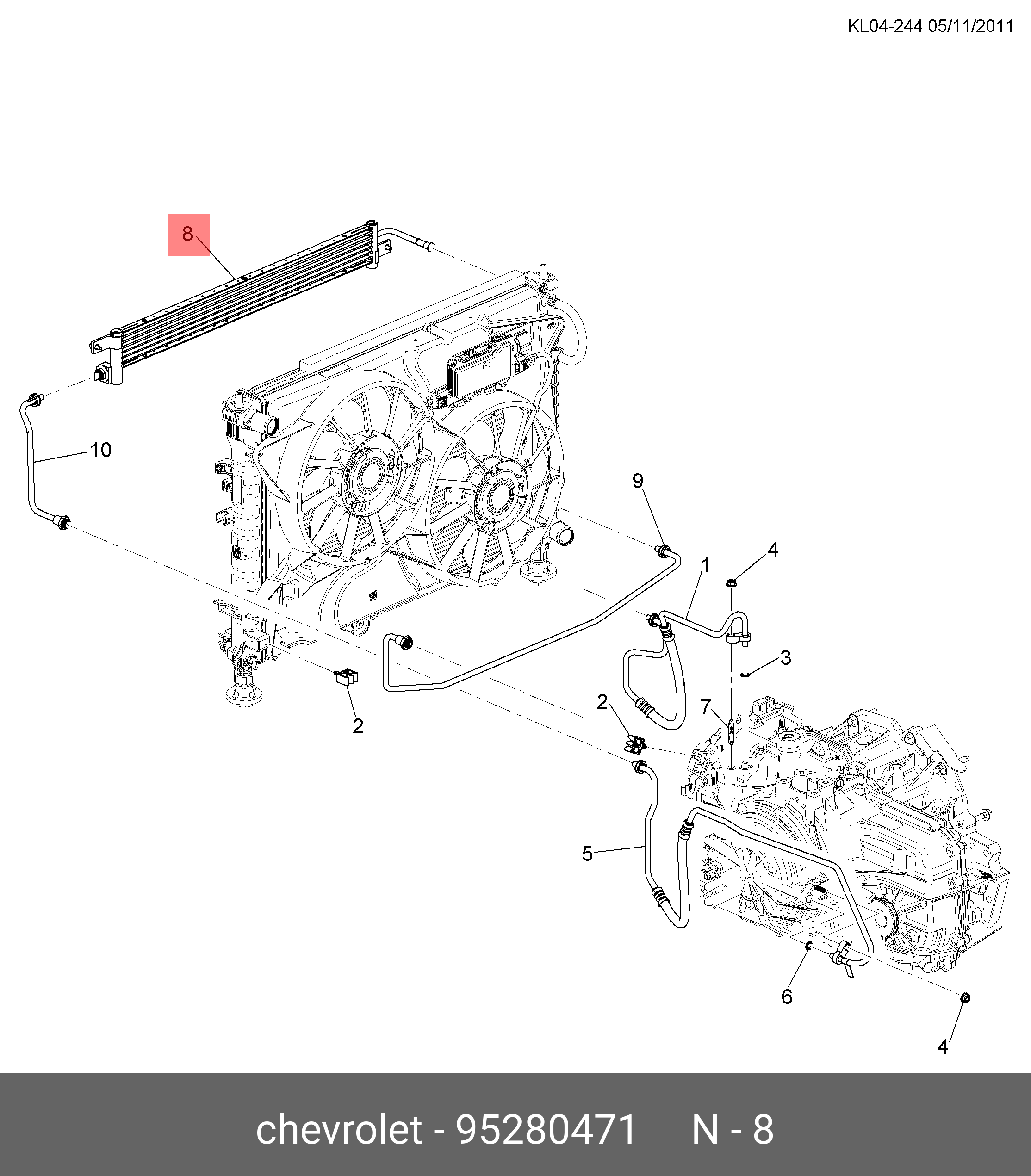 95280471 GENERAL MOTORS Радиатор охлаждения масла АКПП / OPEL Antara 2.2 DM 95280471 GENERAL MOTORS Радиатор охлаждения масла АКПП / OPEL Antara 2.2 DM