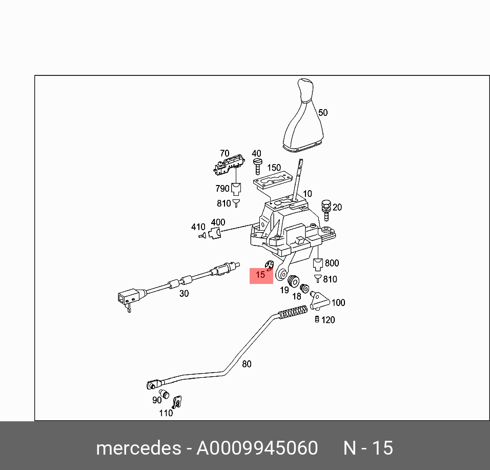 0009945060 MERCEDES-BENZ КОЛЬЦО СТОПОРНОЕ РЫЧАГА ПЕРЕКЛЮЧЕНИЯ