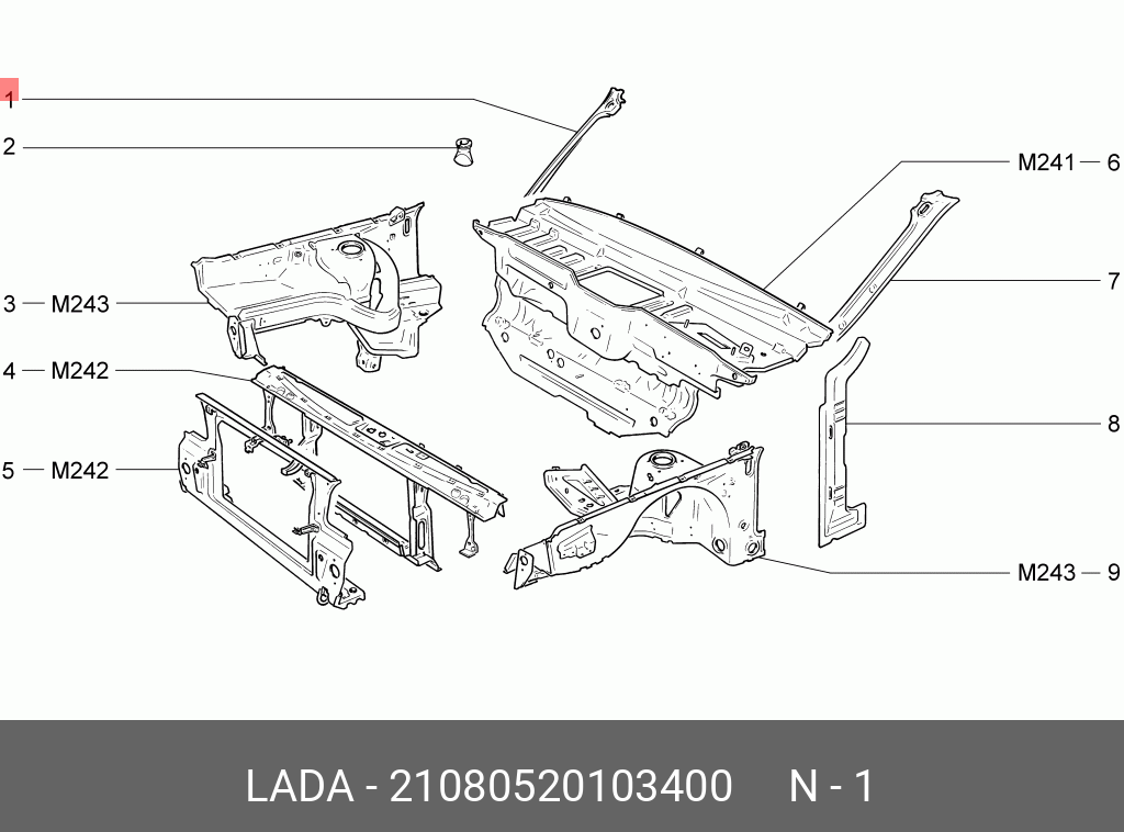 21080520103400 LADA Стойка ветрового окна внутренняя правая