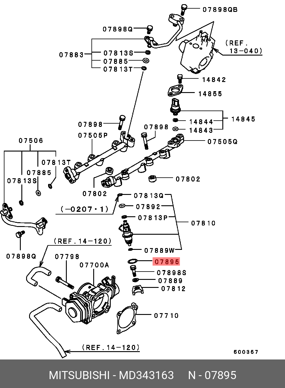 MD343163 MITSUBISHI Форсунка топливная
