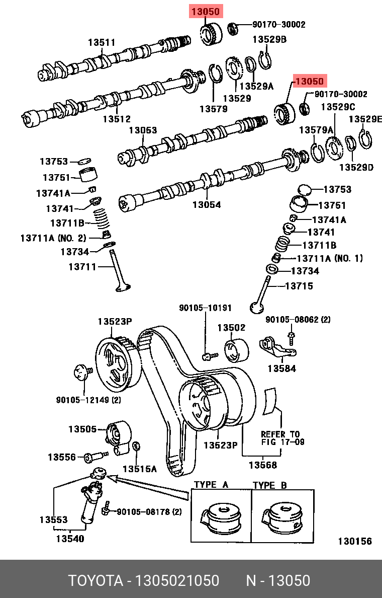 1305021050 TOYOTA ШКИВ РАСПРЕДВАЛА
