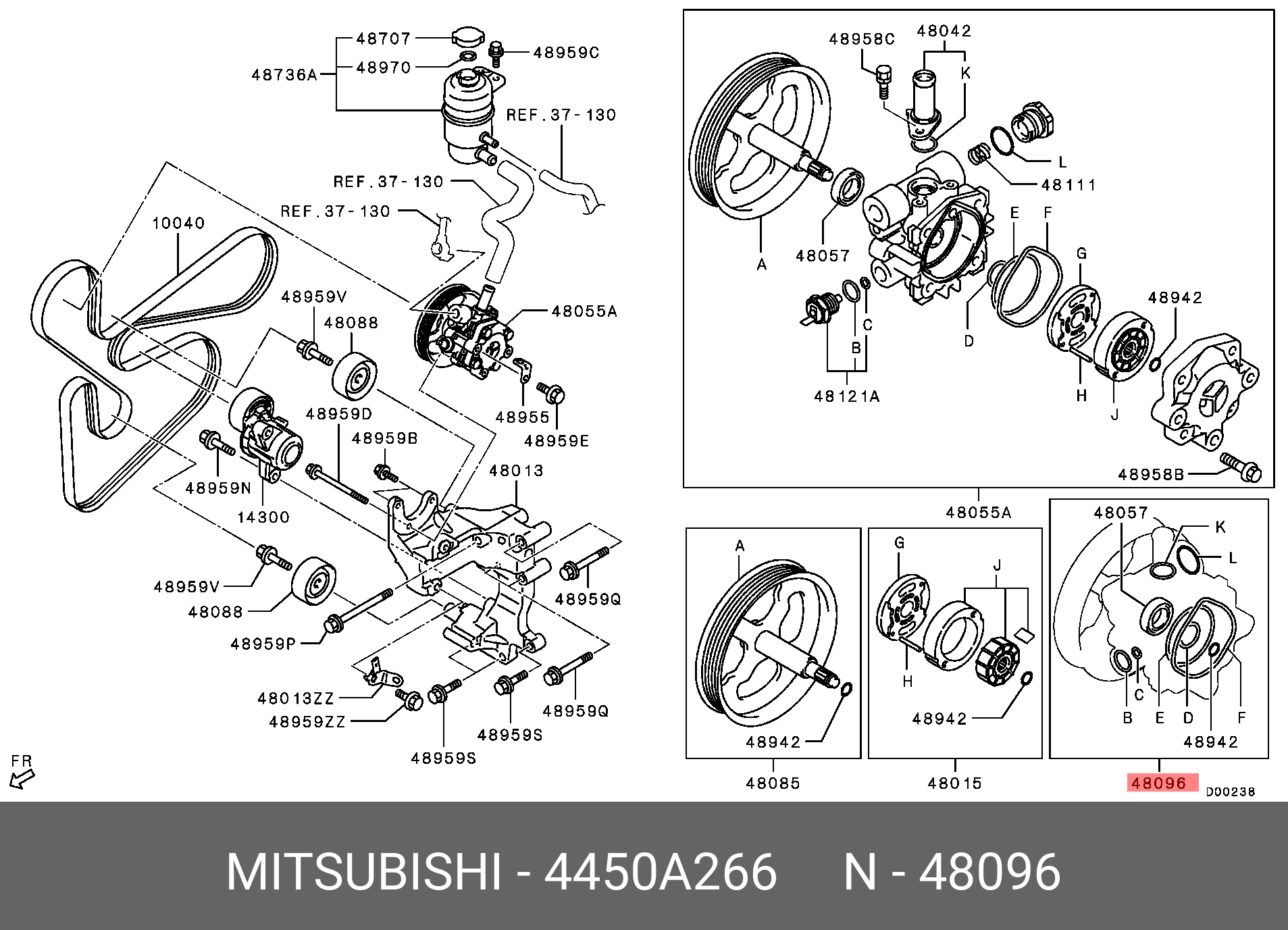 4450A266 MITSUBISHI САЛЬНИКИ МАСЛЯНОГО НАСОСА ГУР