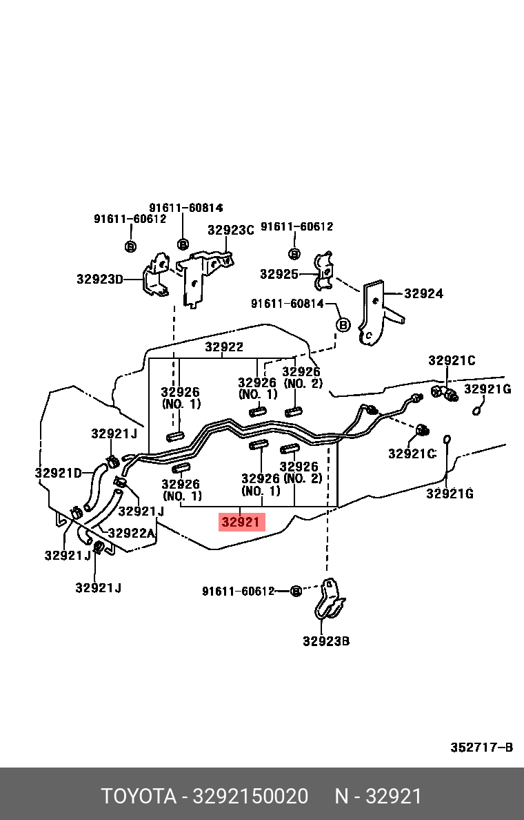 3292150020 TOYOTA ТРУБКА МАСЛЯНАЯ МЕТАЛЛИЧЕСКАЯ