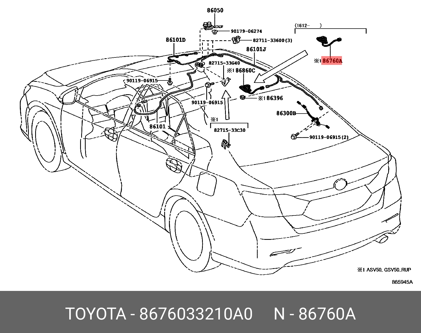 8676033210A0 TOYOTA ANTENNA ASSY, TELEPHONE
