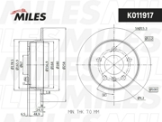 K011917 MILES Диск тормозной