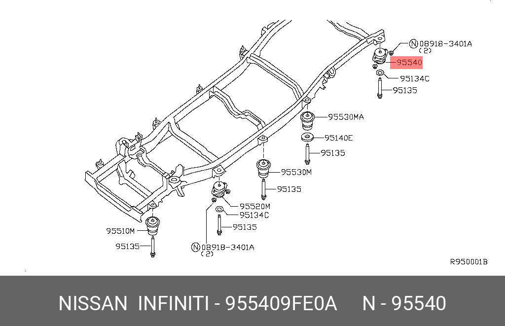 955409FE0A NISSAN ОТБОЙНИК РЕЗИНОВЫЙ