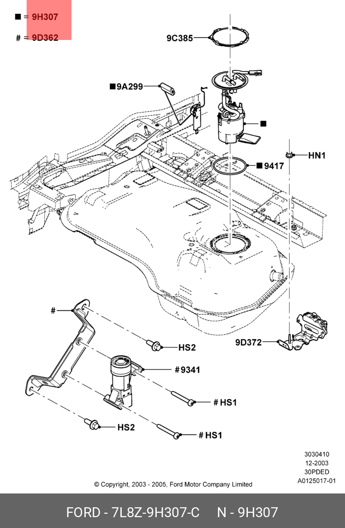 7L8Z9H307C FORD Насос топливный