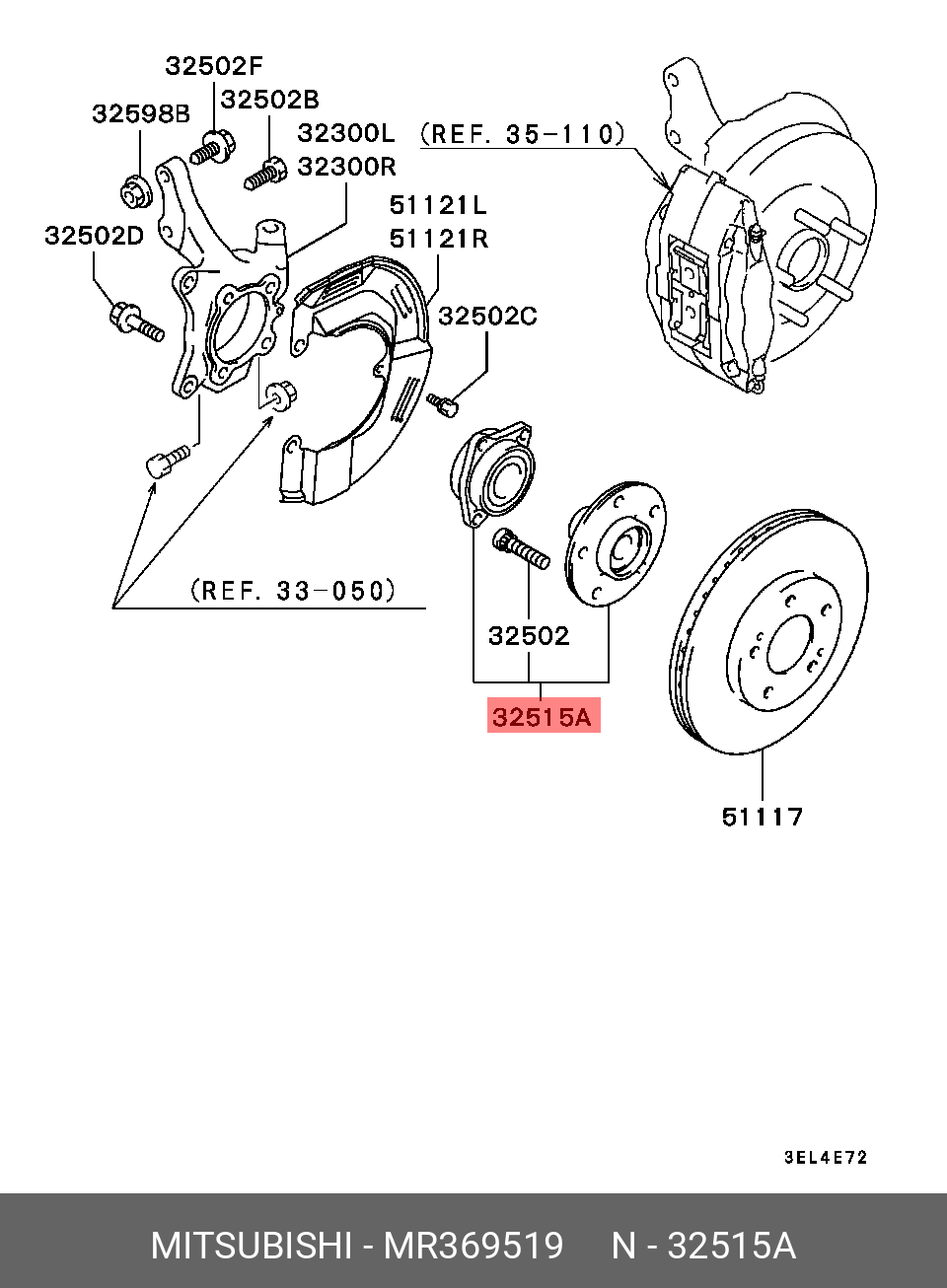 MR369519 MITSUBISHI Комплект подшипника ступицы колеса