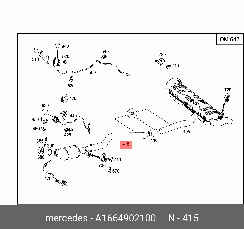 A1664902100 MERCEDES-BENZ КАТАЛИЗАТОР С ВЫХЛОПНОЙ ТРУБОЙ