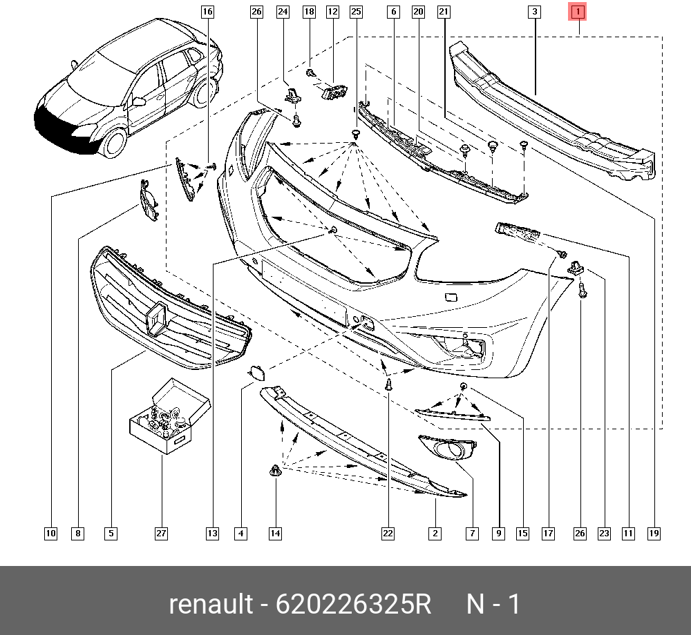620226325R RENAULT БАМПЕР 620226325R RENAULT БАМПЕР