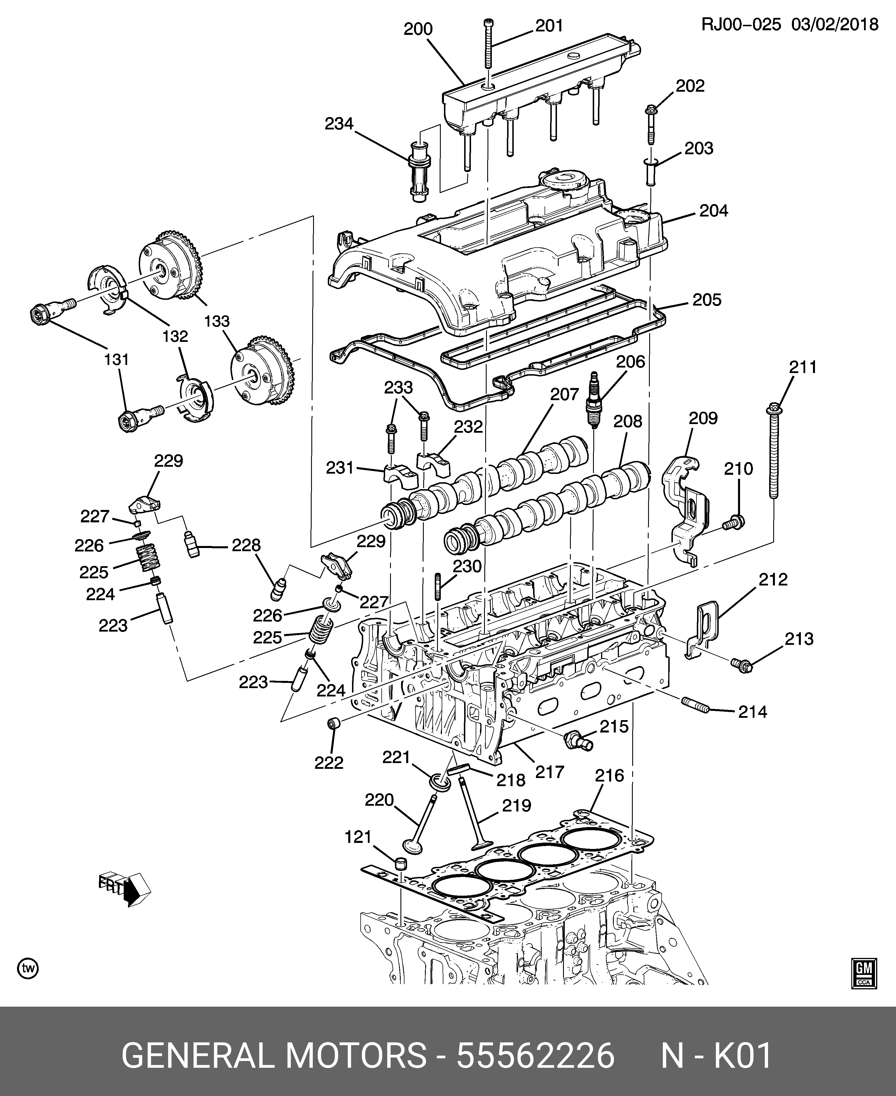 55562226 OPEL Головка блока двигателя / OPEL 1,2/1,4 XEL,XER,XEP,NEL,NET