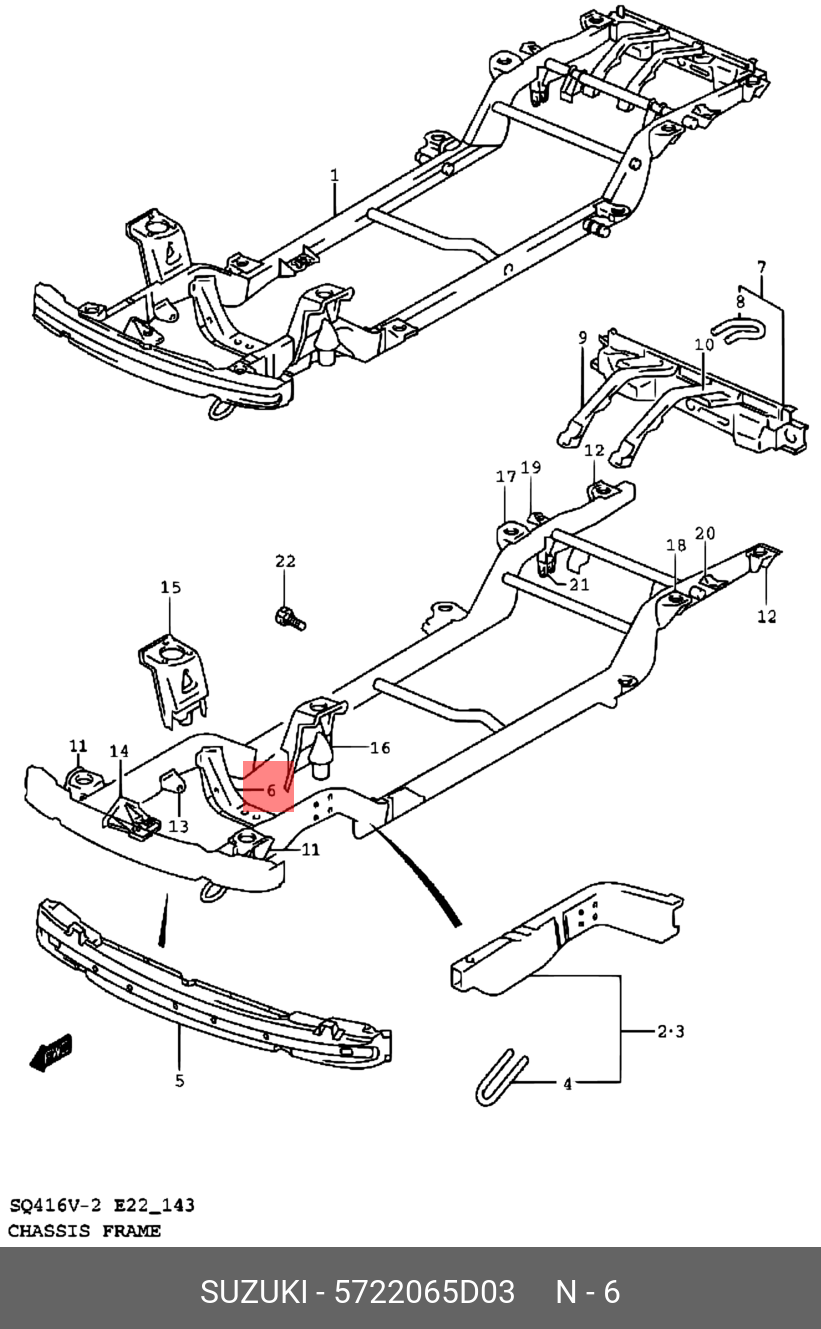 5722065D03 SUZUKI CROSSMEMBER, 2ND
