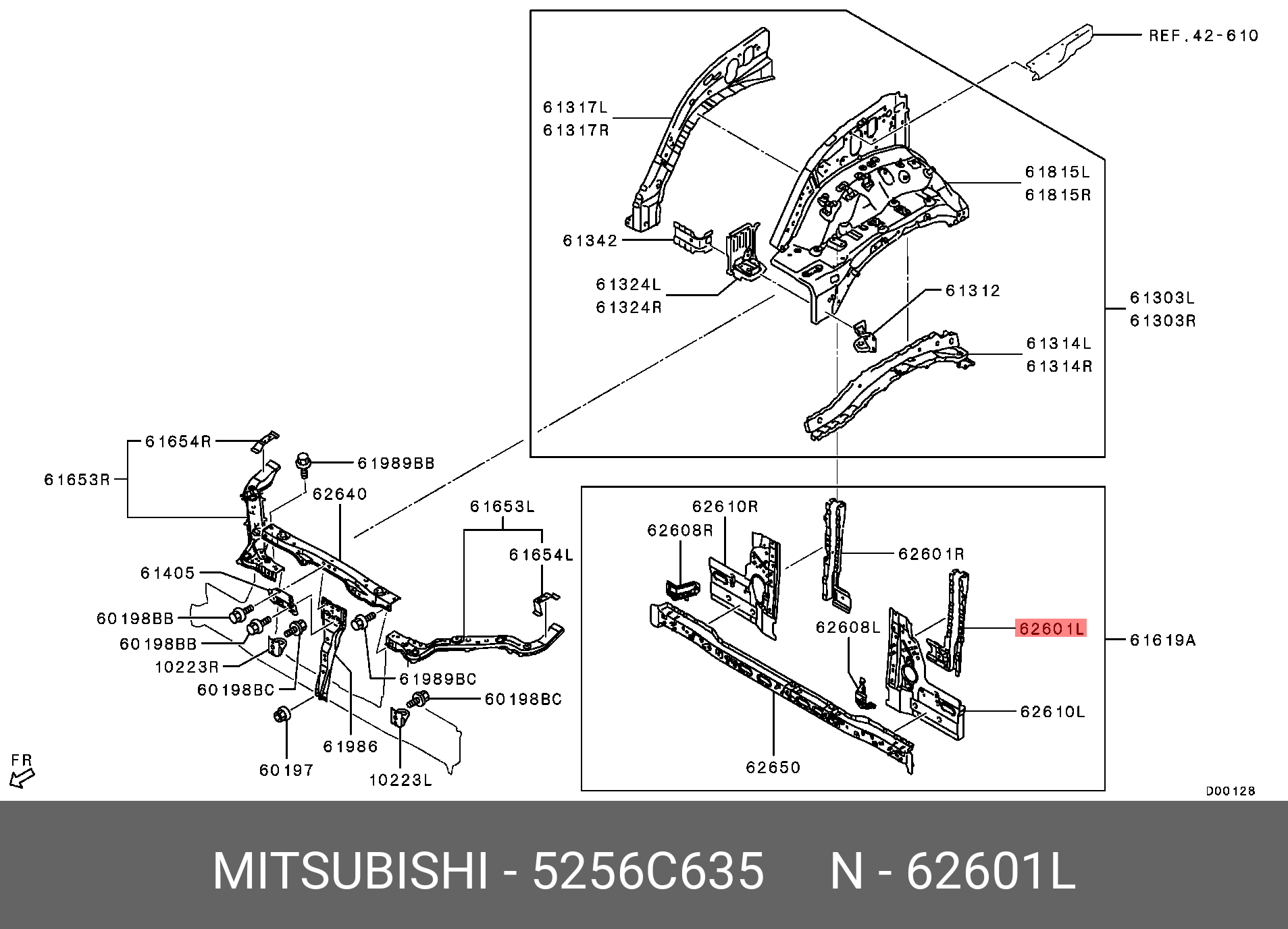 5256C635 MITSUBISHI REINFORCEMENT,RADIATOR SUPPORT,LH