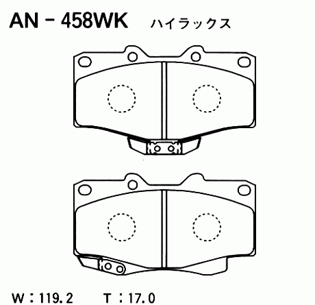 AN458WK AKEBONO Колодки тормозные дисковые передние