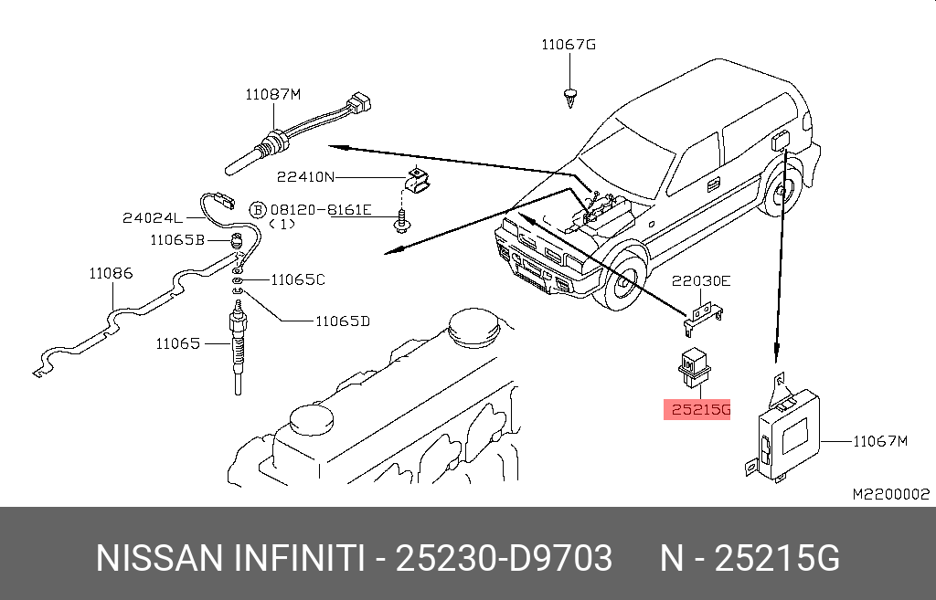 25230D9703 NISSAN Реле свечей накаливания