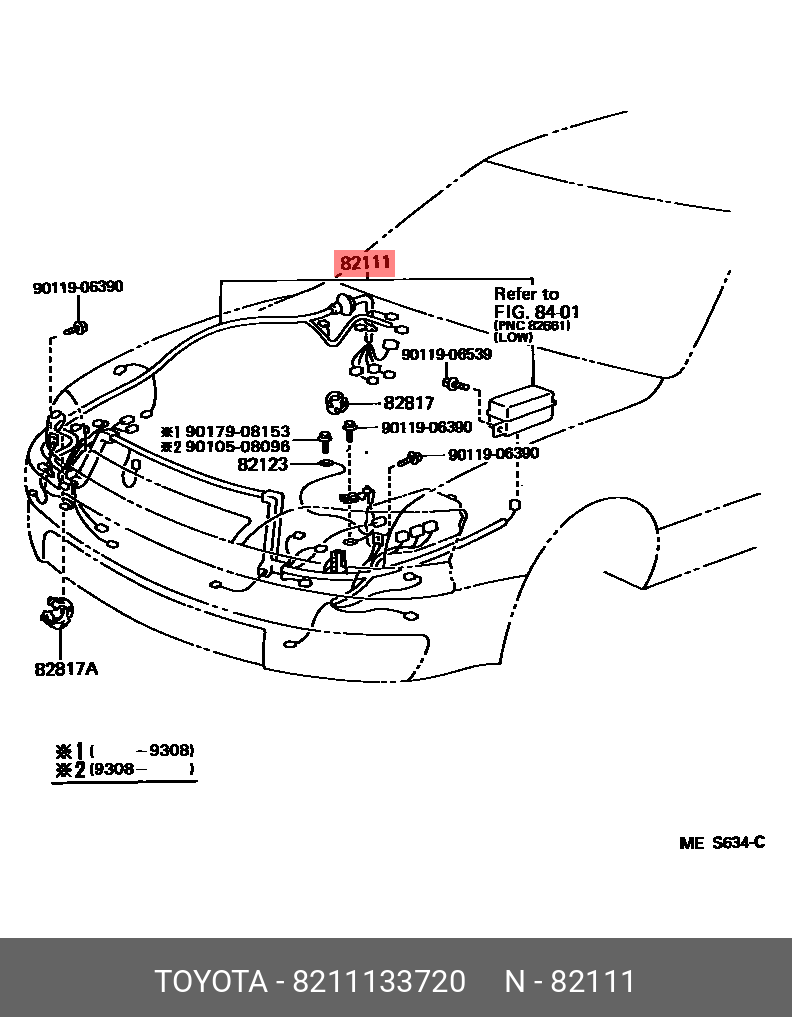 8211133720 TOYOTA Жгут проводов