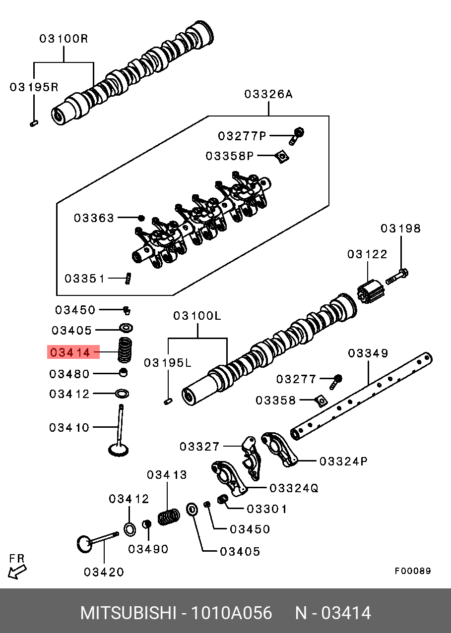 1010A056 MITSUBISHI Пружина впускного клапана