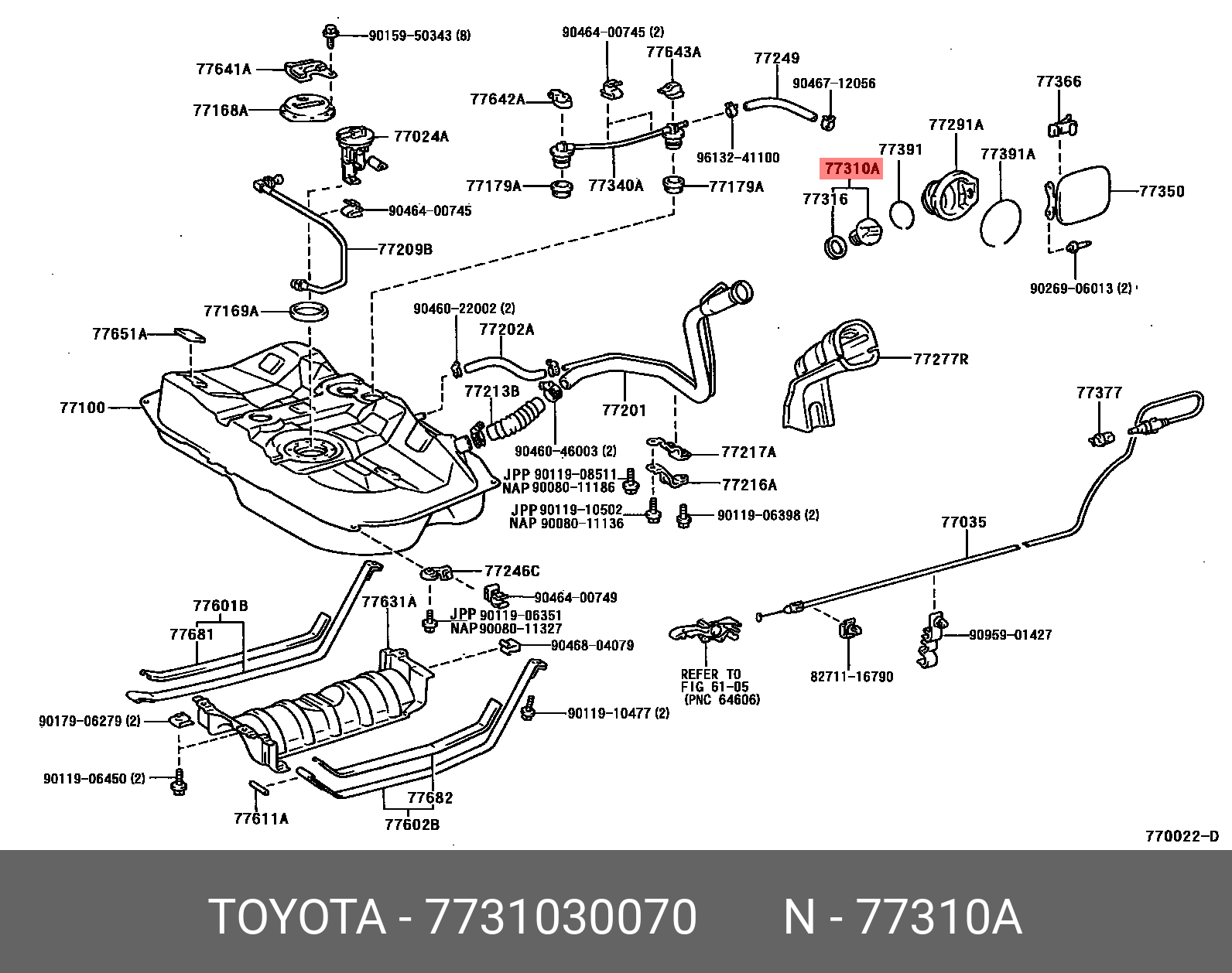 7731030070 TOYOTA КРЫШКА ТОПЛИВНОГО БАКА