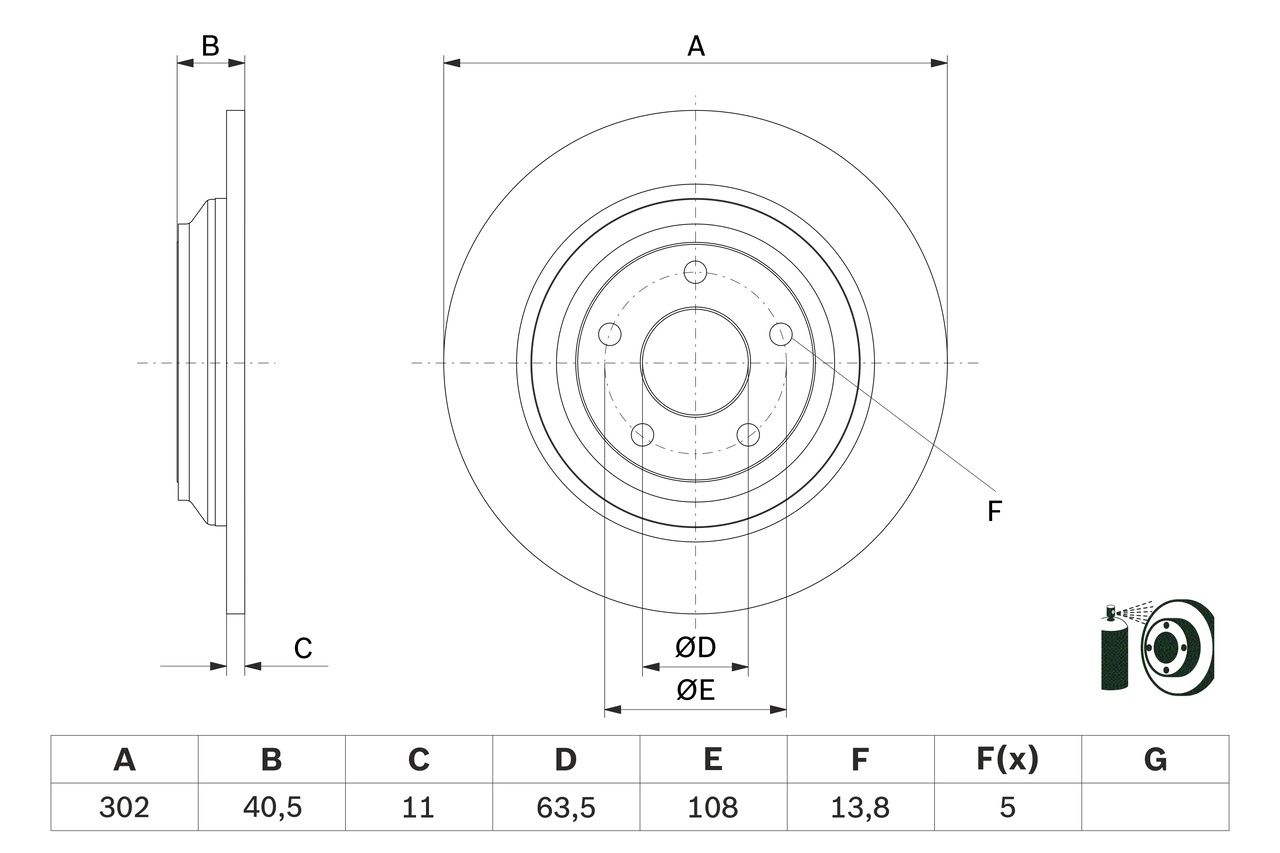 0986479F79 BOSCH Диск тормозной
