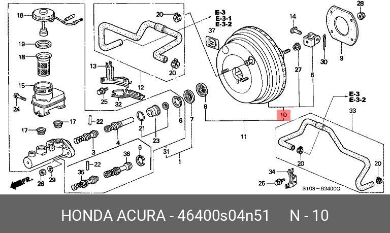 46400S04N51 HONDA Усилитель тормозной системы