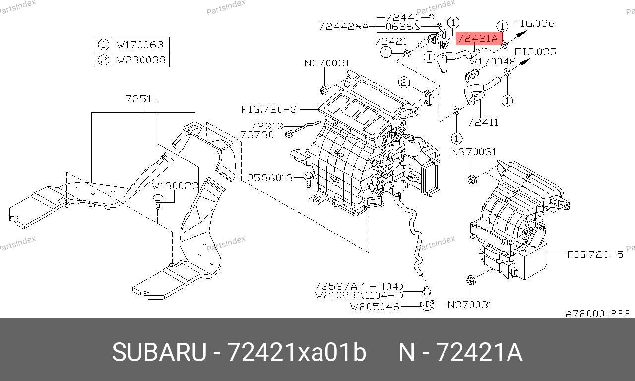 72421XA01B SUBARU Деталь