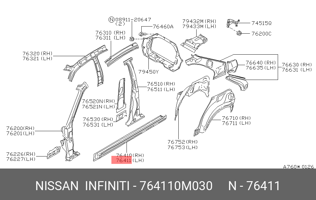 764110M030 NISSAN 