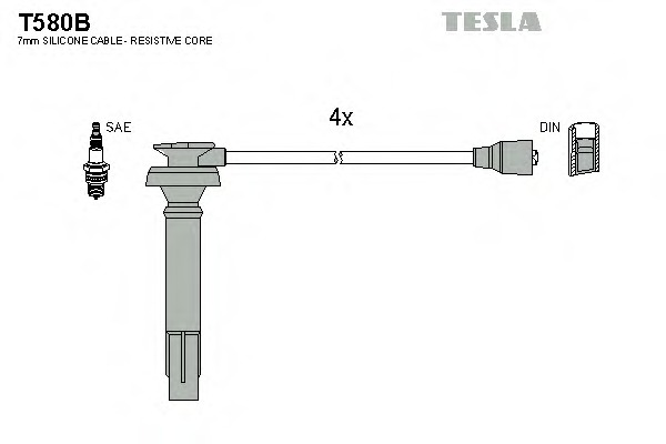 T580B TESLA Провода зажигания