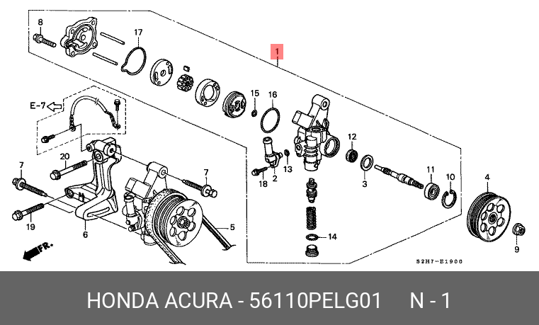 56110PELG01 HONDA Гидравлический насос, рулевое управление