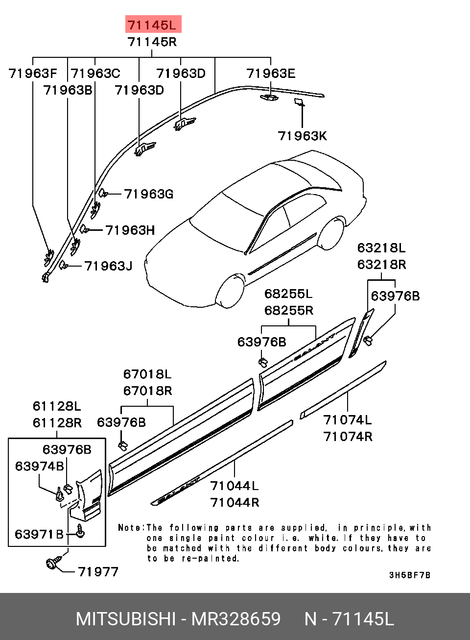MR328659 MITSUBISHI МОЛДИНГ КУЗОВНОЙ