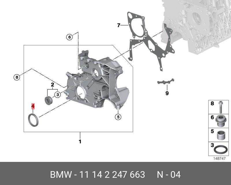 11142247663 BMW Сальник 55X68X8