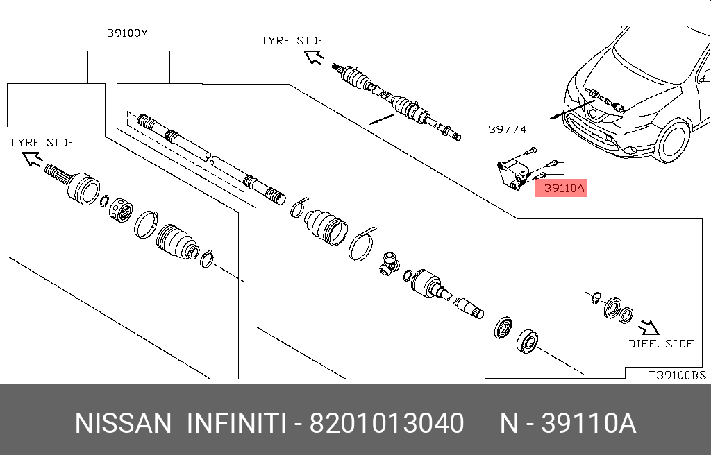 8201013040 NISSAN SCREW