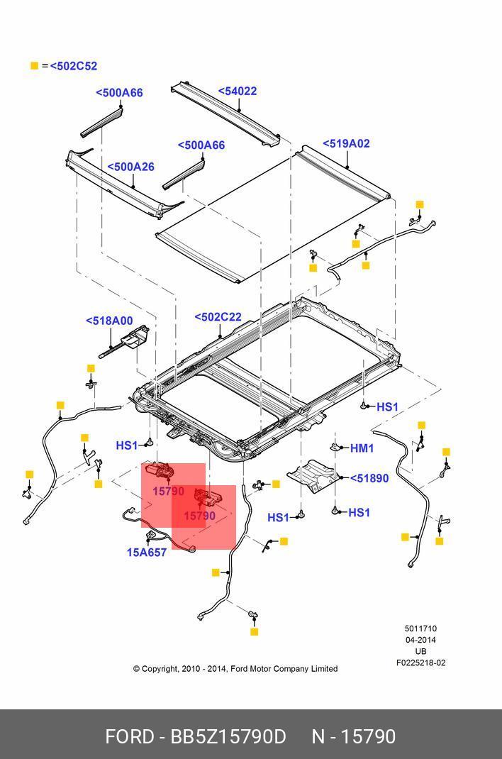 BB5Z15790D FORD Моторедуктор привода люка крыши