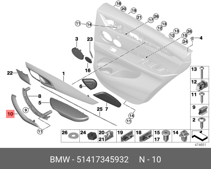 51417144563 BMW Накладка динамика купить в интернет-магазине AvtoTO