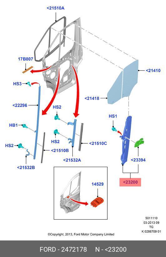 2472178 FORD Стеклоподъмник передней правой двери