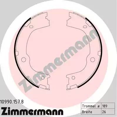 109901578 ZIMMERMANN Барабанные тормозные колодки