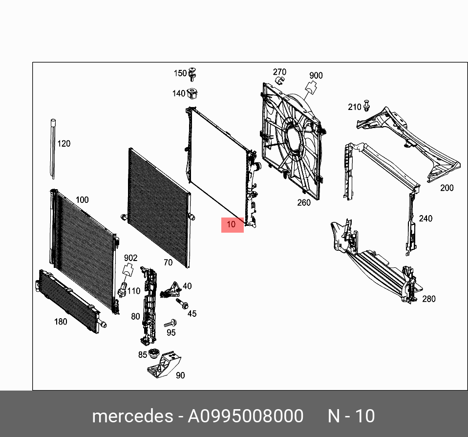 A0995008000 MERCEDES-BENZ РАДИАТОР СИСТЕМЫ ОХЛАЖДЕНИЯ
