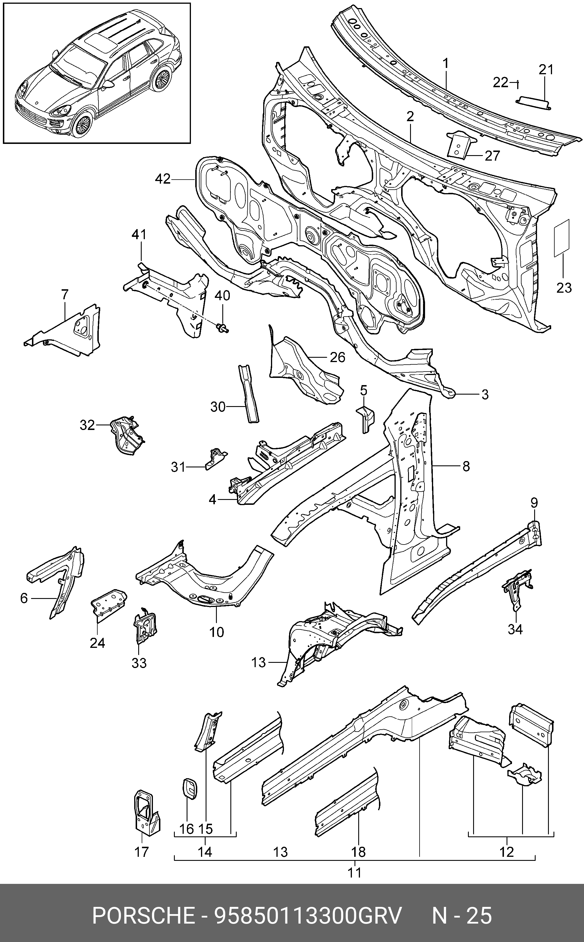 95850113300GRV PORSCHE -