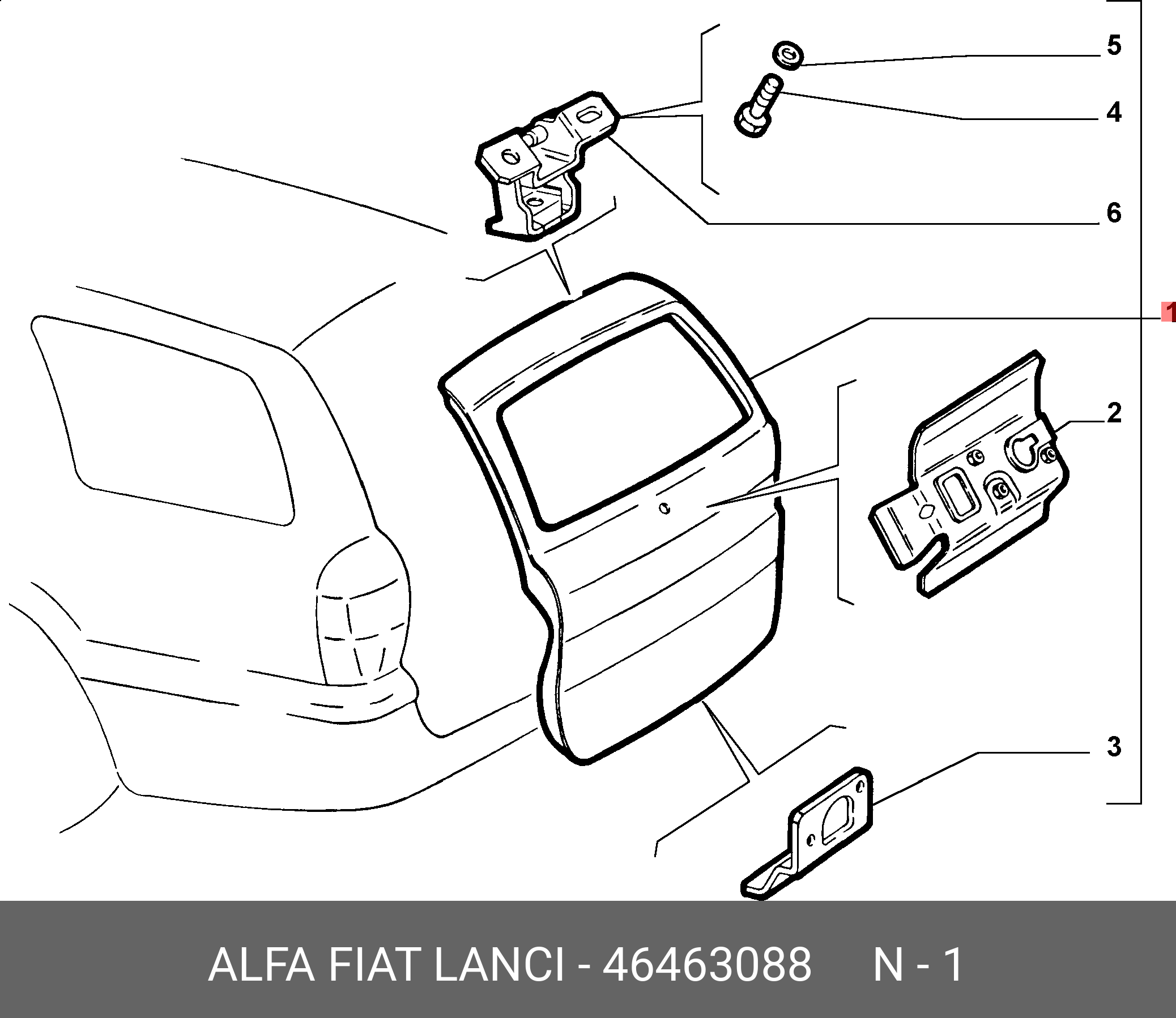 46463088 FIAT/ALFA/LANCIA Заслонка багажника /  помещения для груза