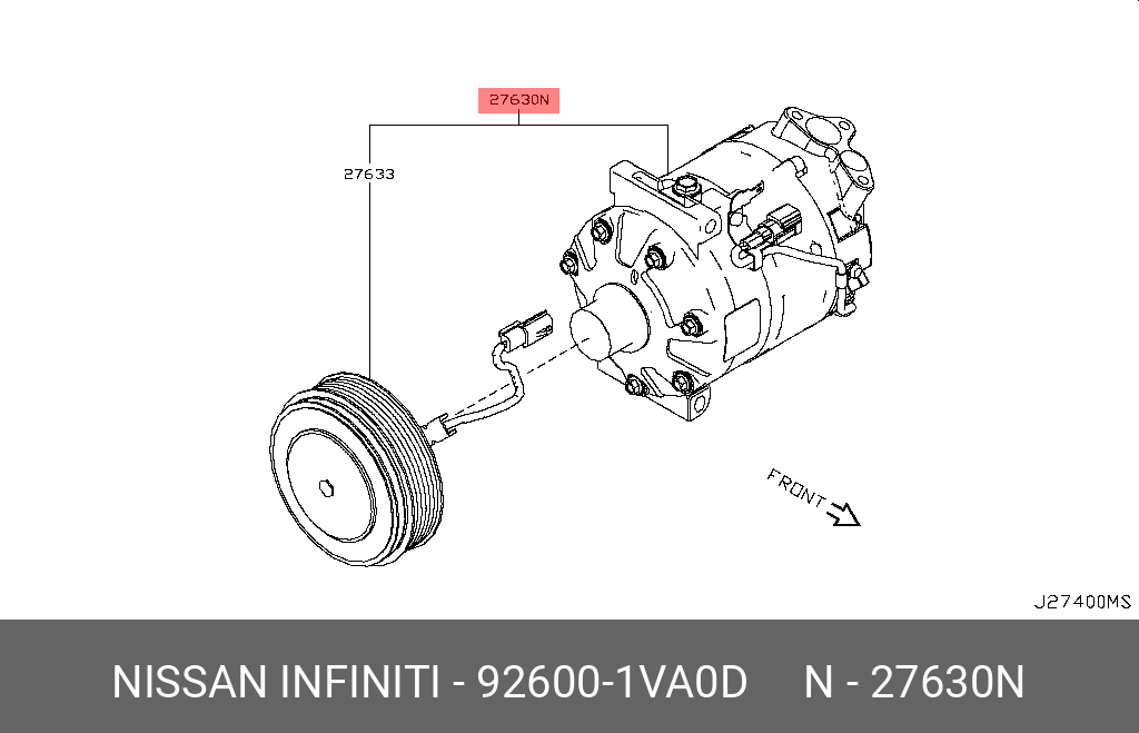 926001VA0D NISSAN COMPRESSOR-AIR CONDITIONER
