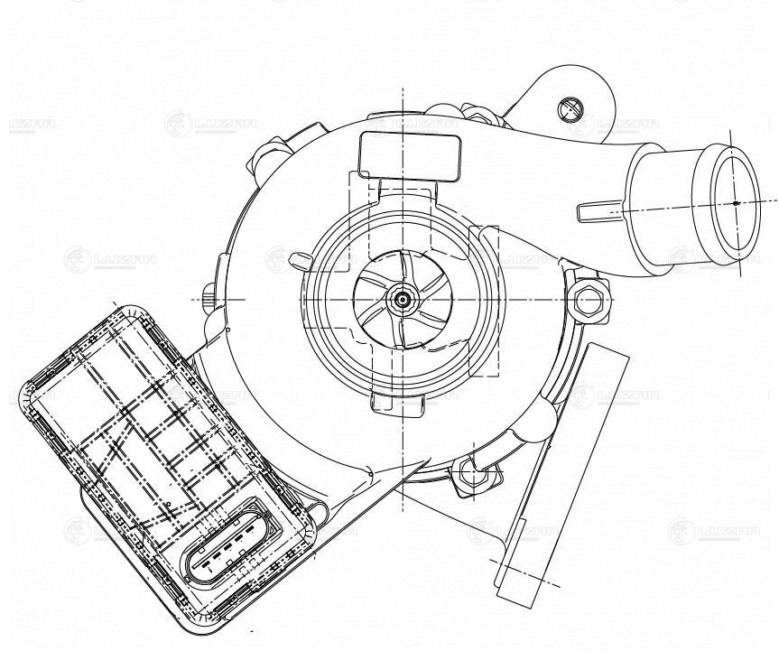 LAT1012 LUZAR Турбокомпрессор для а/м Ford Transit (13-) 2.2D E5