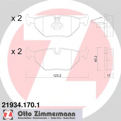 219341701 ZIMMERMANN Тормозные колодки