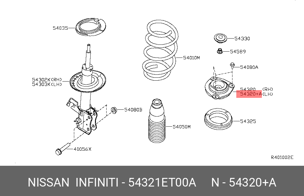 54321ET00A NISSAN ОПОРА АМОРТИЗАТОРА