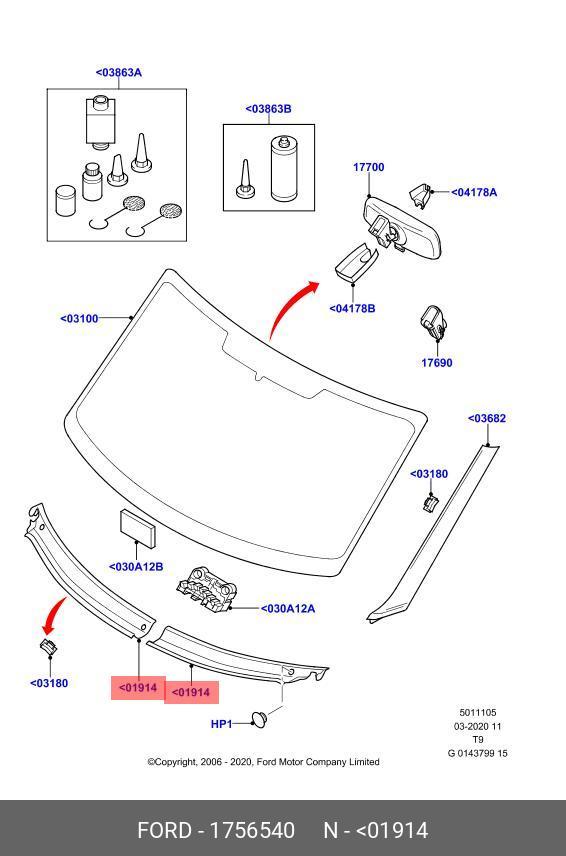 1756540 FORD Решетка воздухозаборника левая / FORD Transit 06~ 1756540 FORD Решетка воздухозаборника левая / FORD Transit 06~